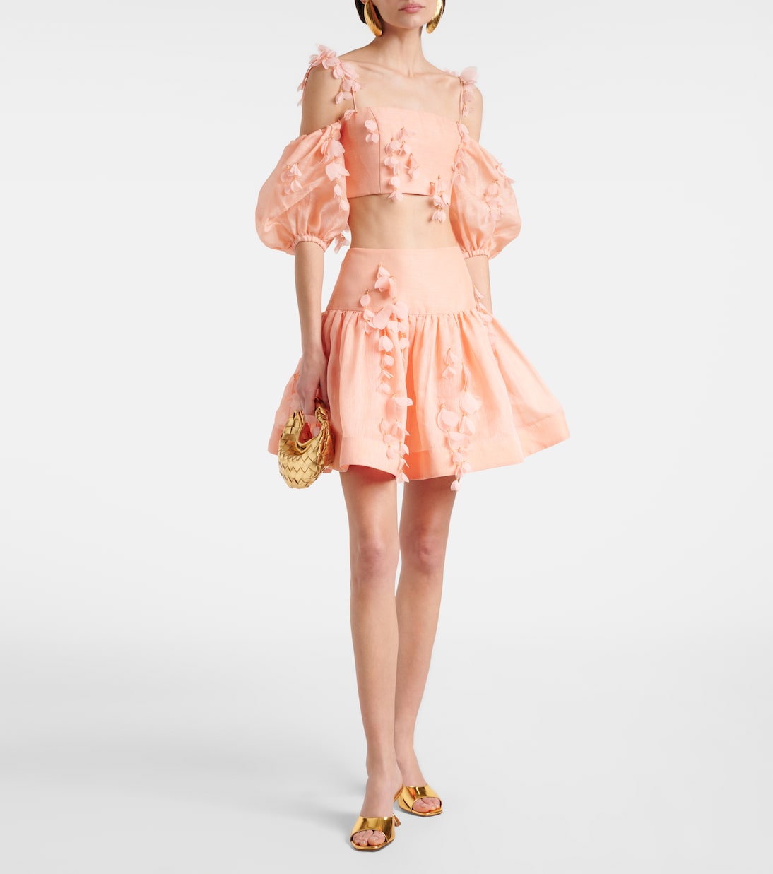 Pantoletten Lupita 70 aus Metallic-Leder | Amina Muaddi