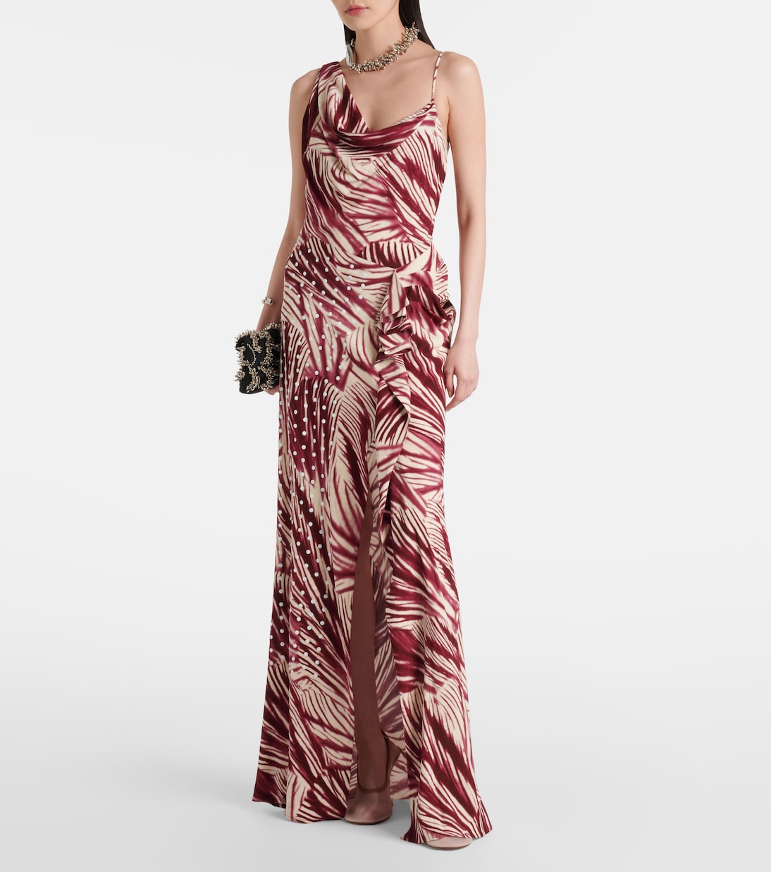 Printed draped crêpe gown | Dries Van Noten