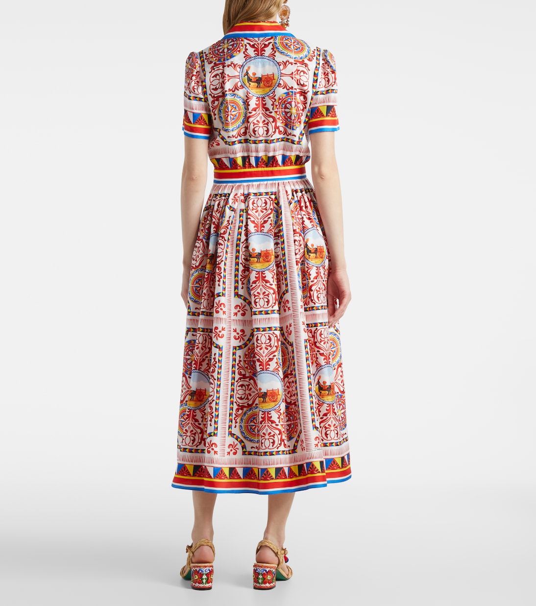 Bedrucktes Midikleid aus Seide | Dolce&Gabbana