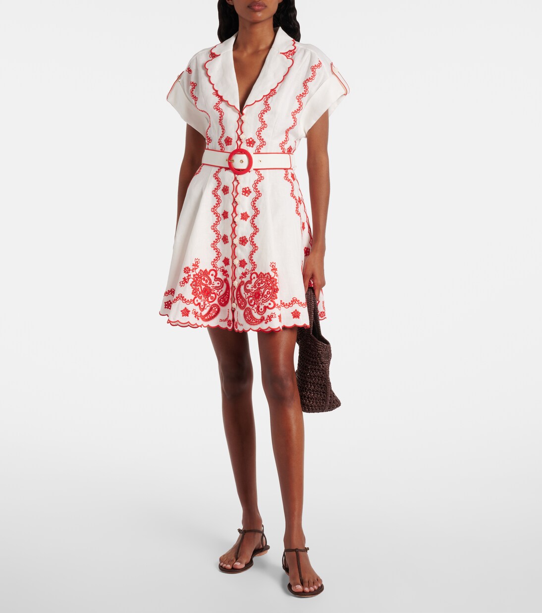 Lucky embroidered linen minidress | Zimmermann