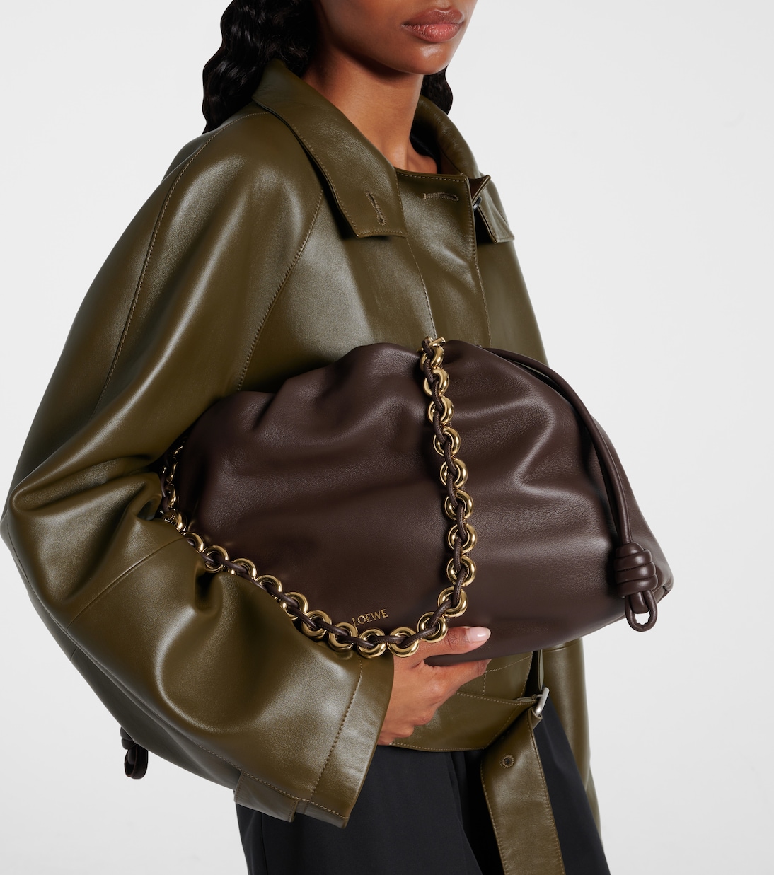 Borsa a spalla Flamenco Large in pelle | Loewe