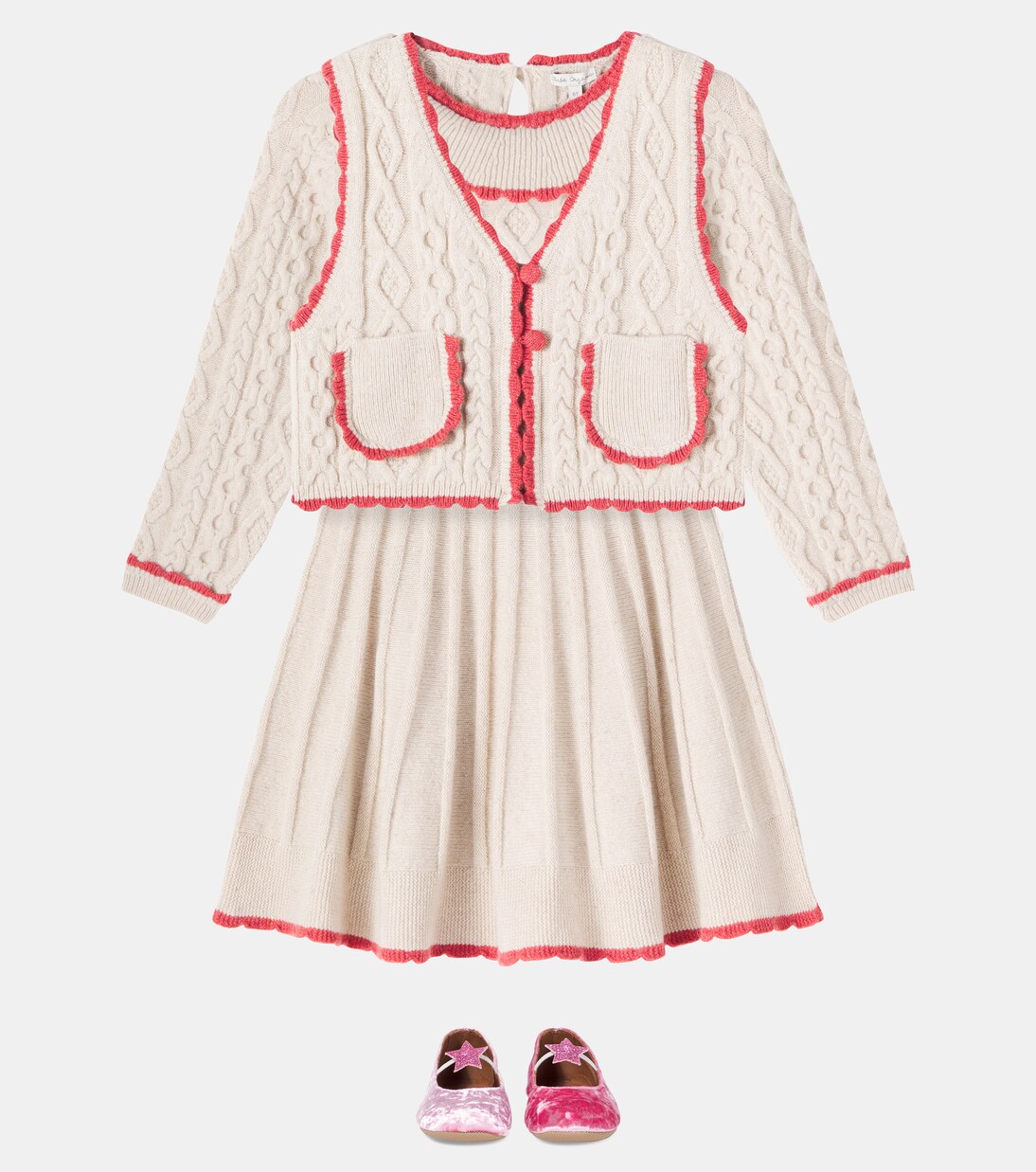 Sienna cable-knit wool-blend vest | Bebe Organic