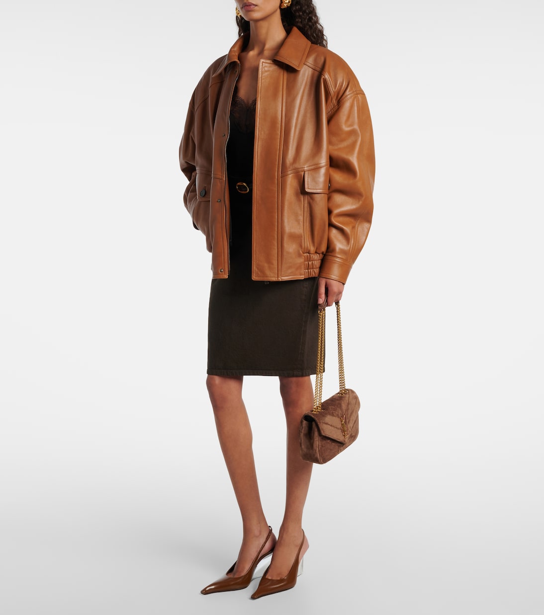 Oversize-Lederjacke | Saint Laurent