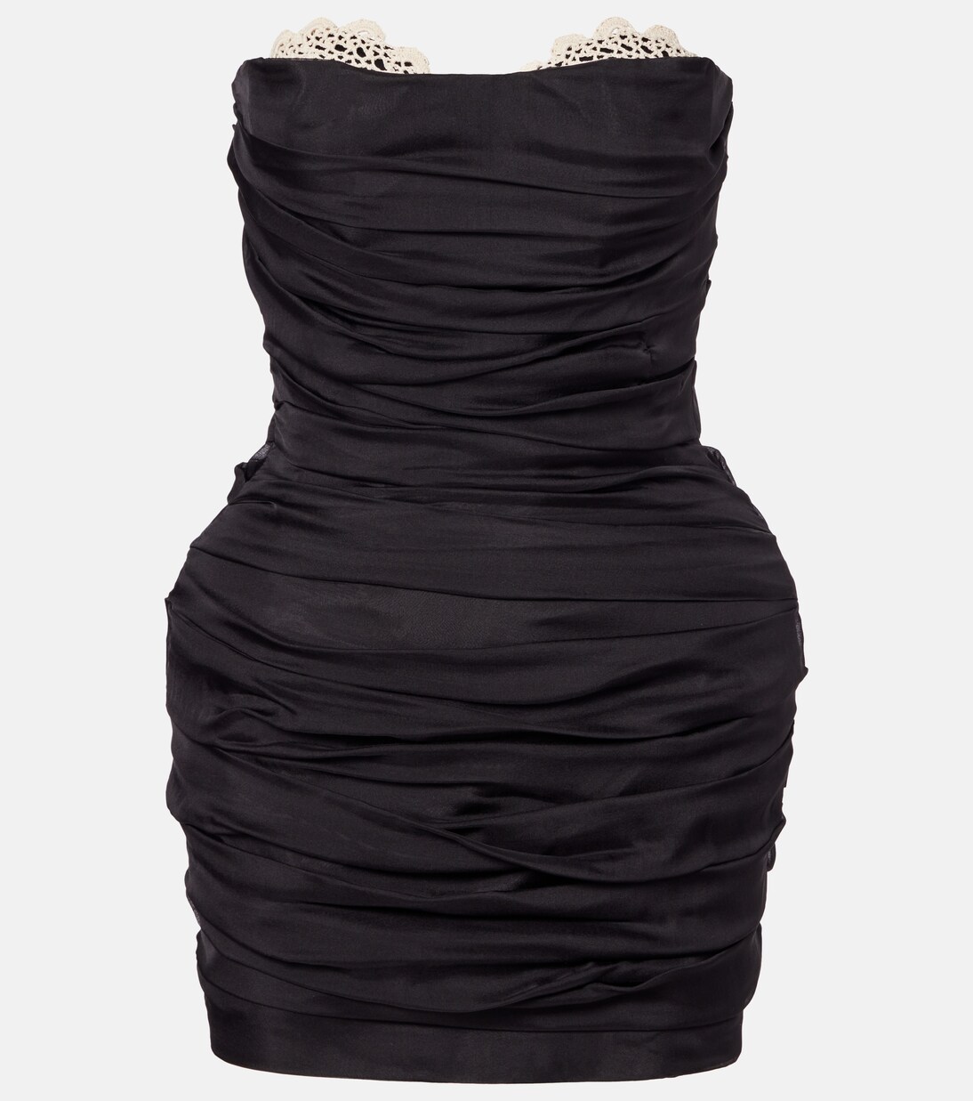 Crochet-trimmed silk minidress | Magda Butrym