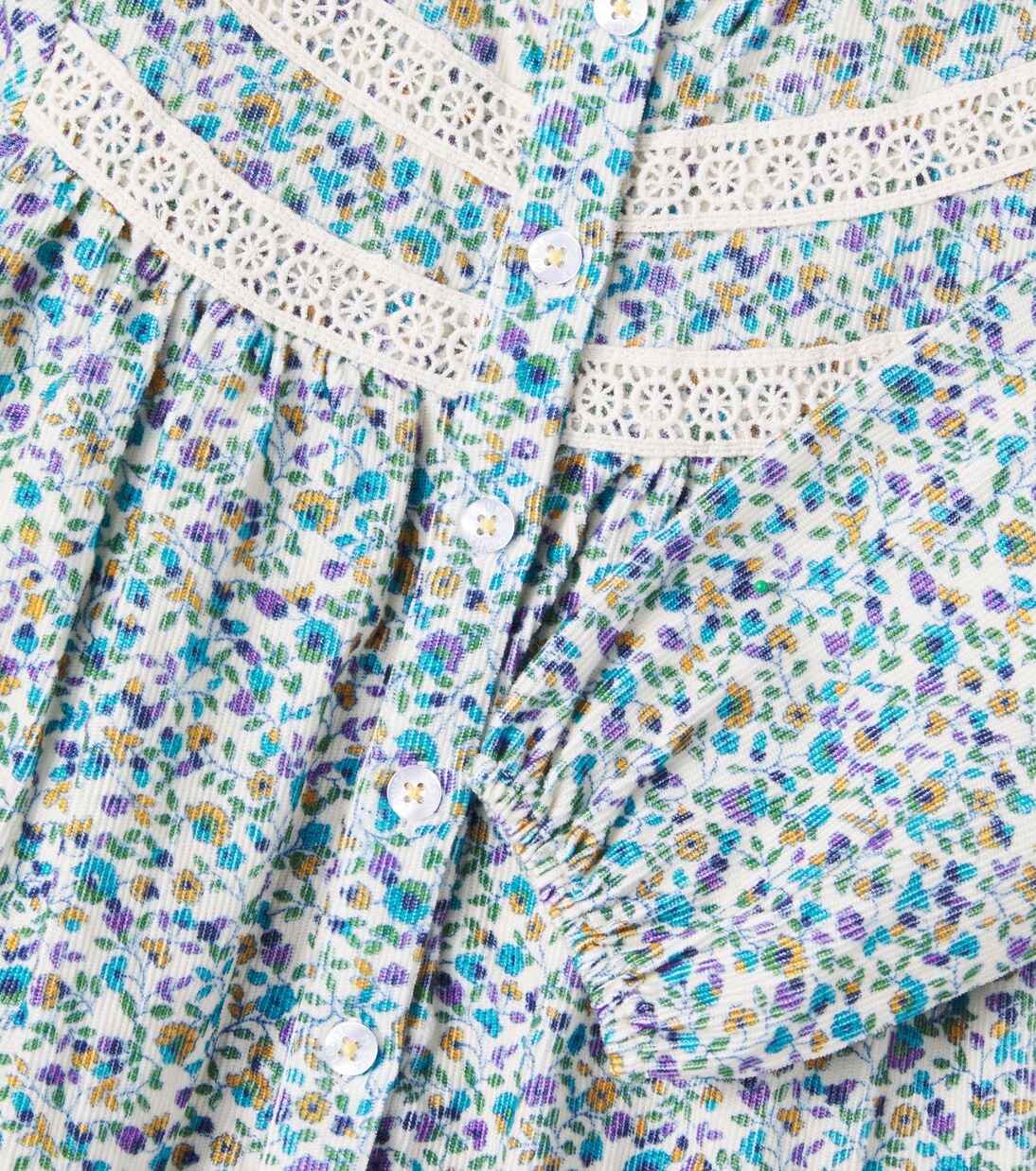 Baby Floral cotton corduroy onesie | Louise Misha