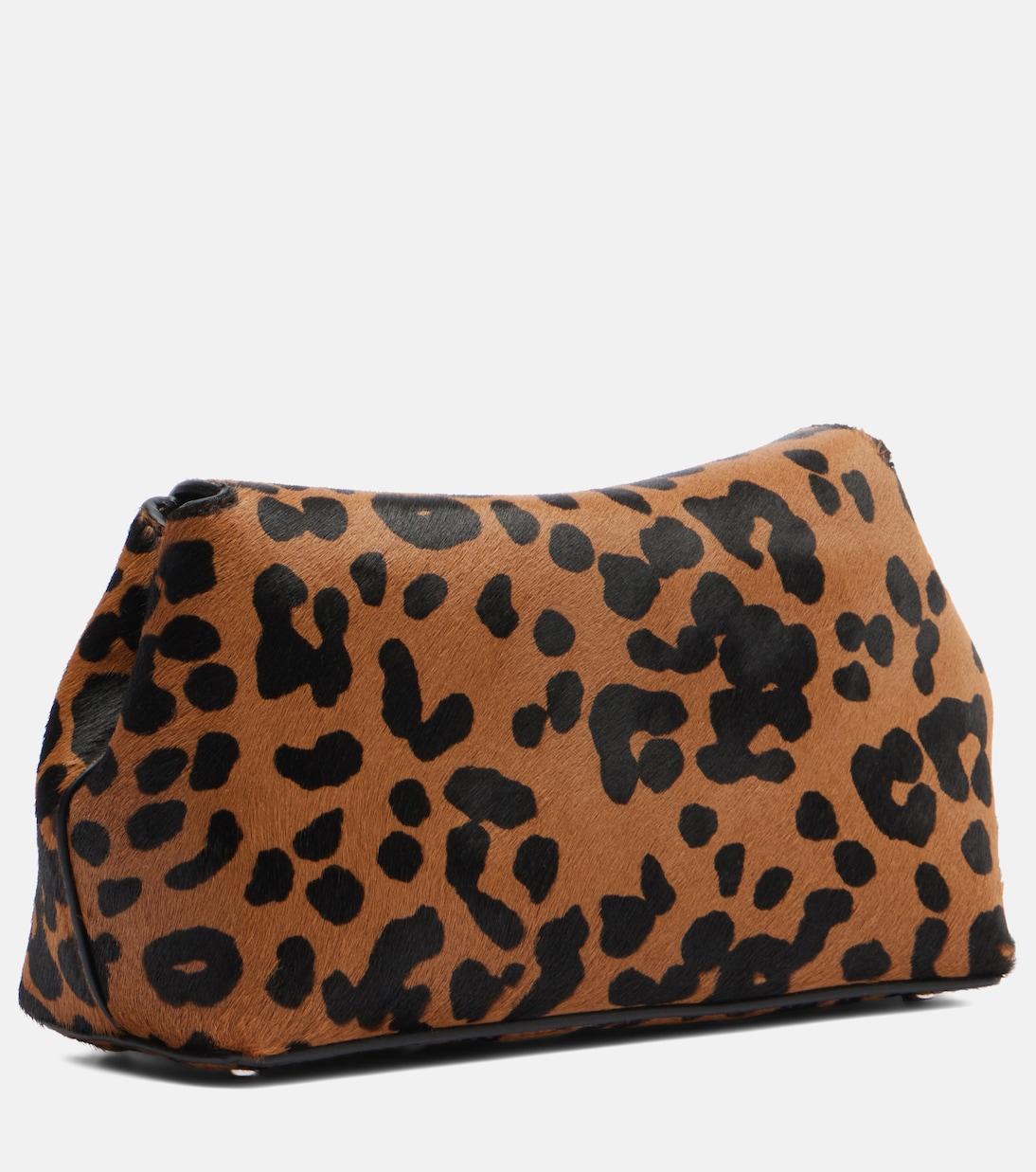 Pochette T-Lock Mini en cuir façon poulain à motif léopard | Toteme