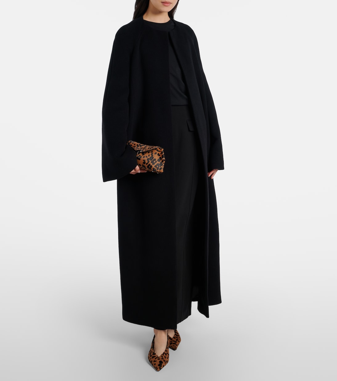 Pochette T-Lock Mini en cuir façon poulain à motif léopard | Toteme