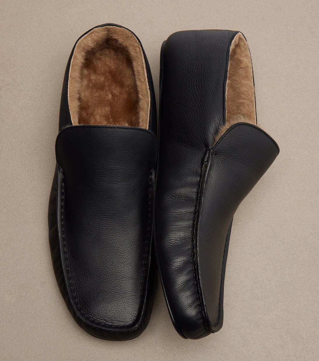 Mocasines Leo de piel con borrego | The Row