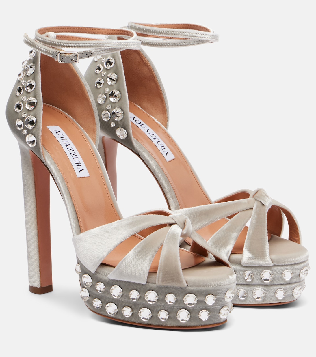 Sandales Cosmic Love 130 à plateau en velours | Aquazzura