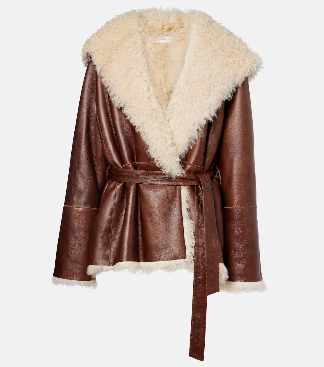 Shearling-trimmed leather jacket | Magda Butrym