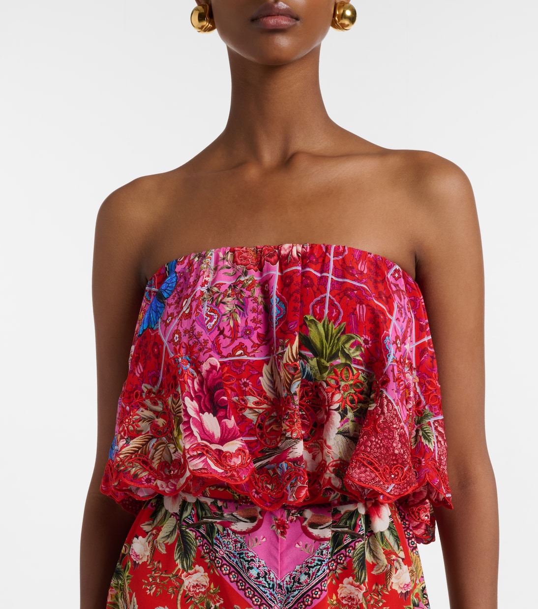 Embellished printed silk crêpe jumpsuit | Camilla