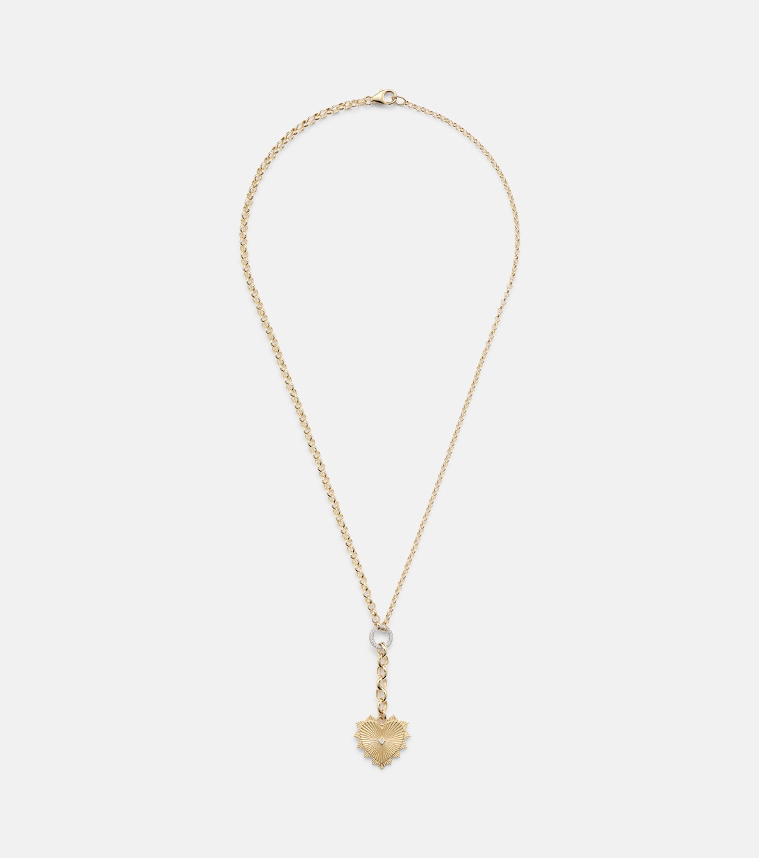 Halskette Radiating Heart aus 18kt Gelbgold mit Diamanten | FoundRae