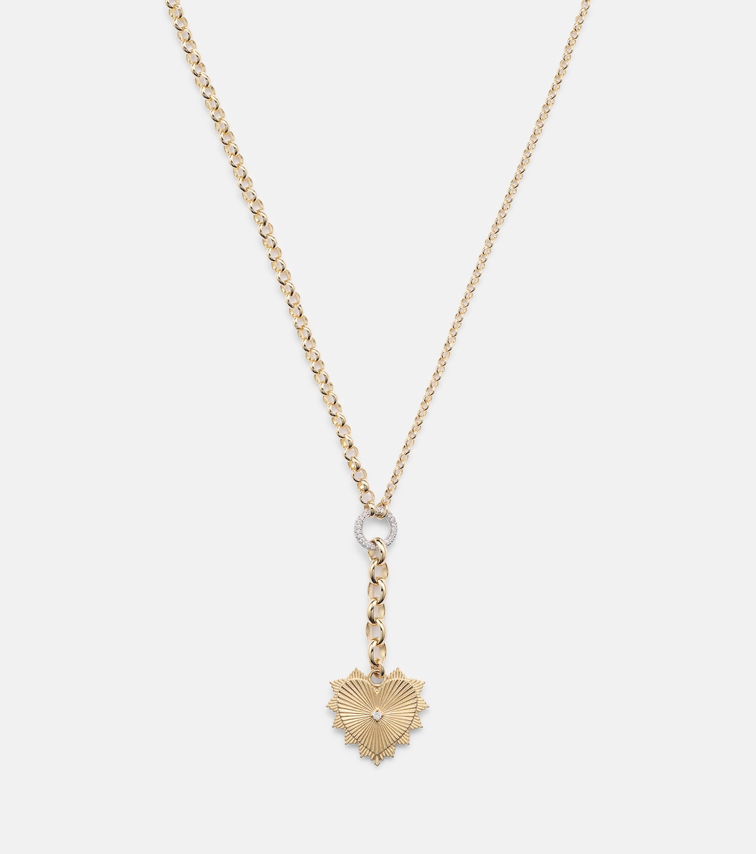 Halskette Radiating Heart aus 18kt Gelbgold mit Diamanten | FoundRae