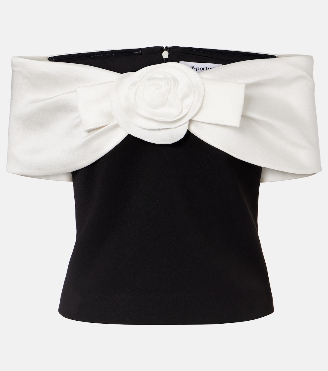 Off-Shoulder-Top aus Crêpe | Self-Portrait