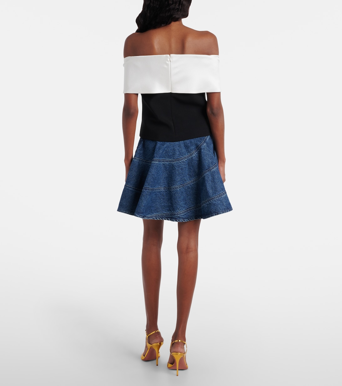 Off-Shoulder-Top aus Crêpe | Self-Portrait