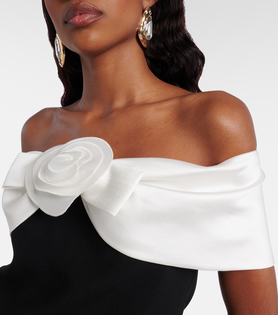 Off-Shoulder-Top aus Crêpe | Self-Portrait