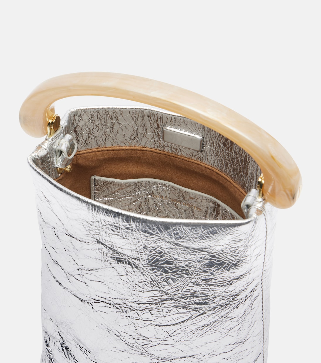 Henkeltasche Crisp Mini aus Metallic-Leder | Dries Van Noten