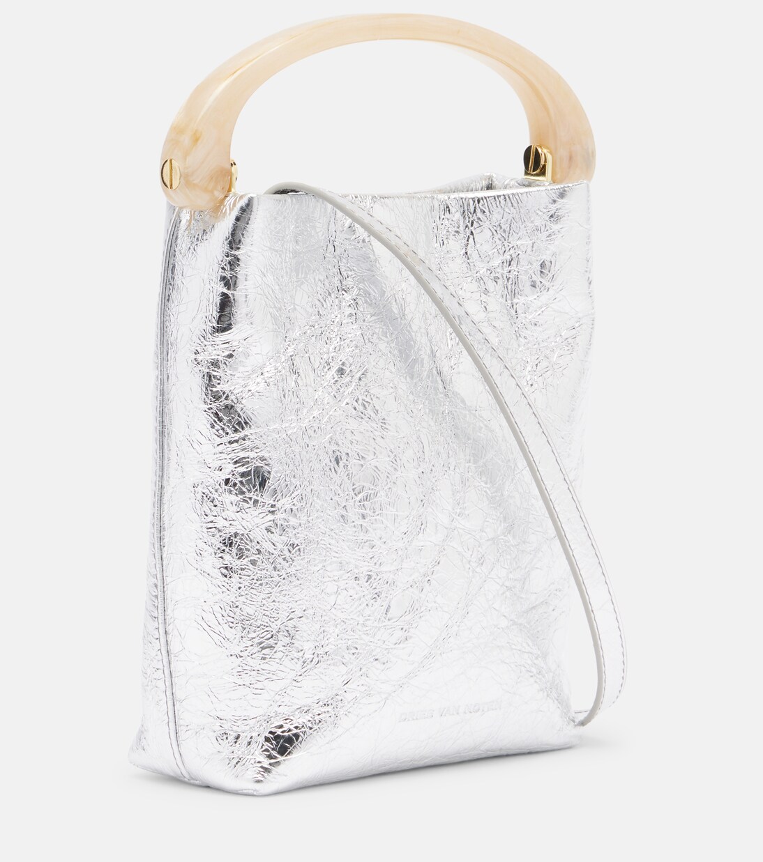 Henkeltasche Crisp Mini aus Metallic-Leder | Dries Van Noten