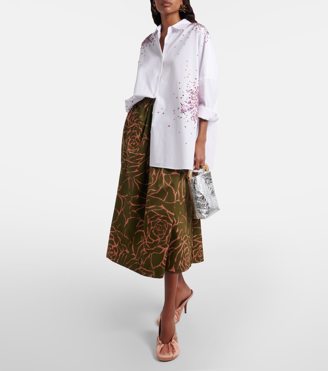 Henkeltasche Crisp Mini aus Metallic-Leder | Dries Van Noten