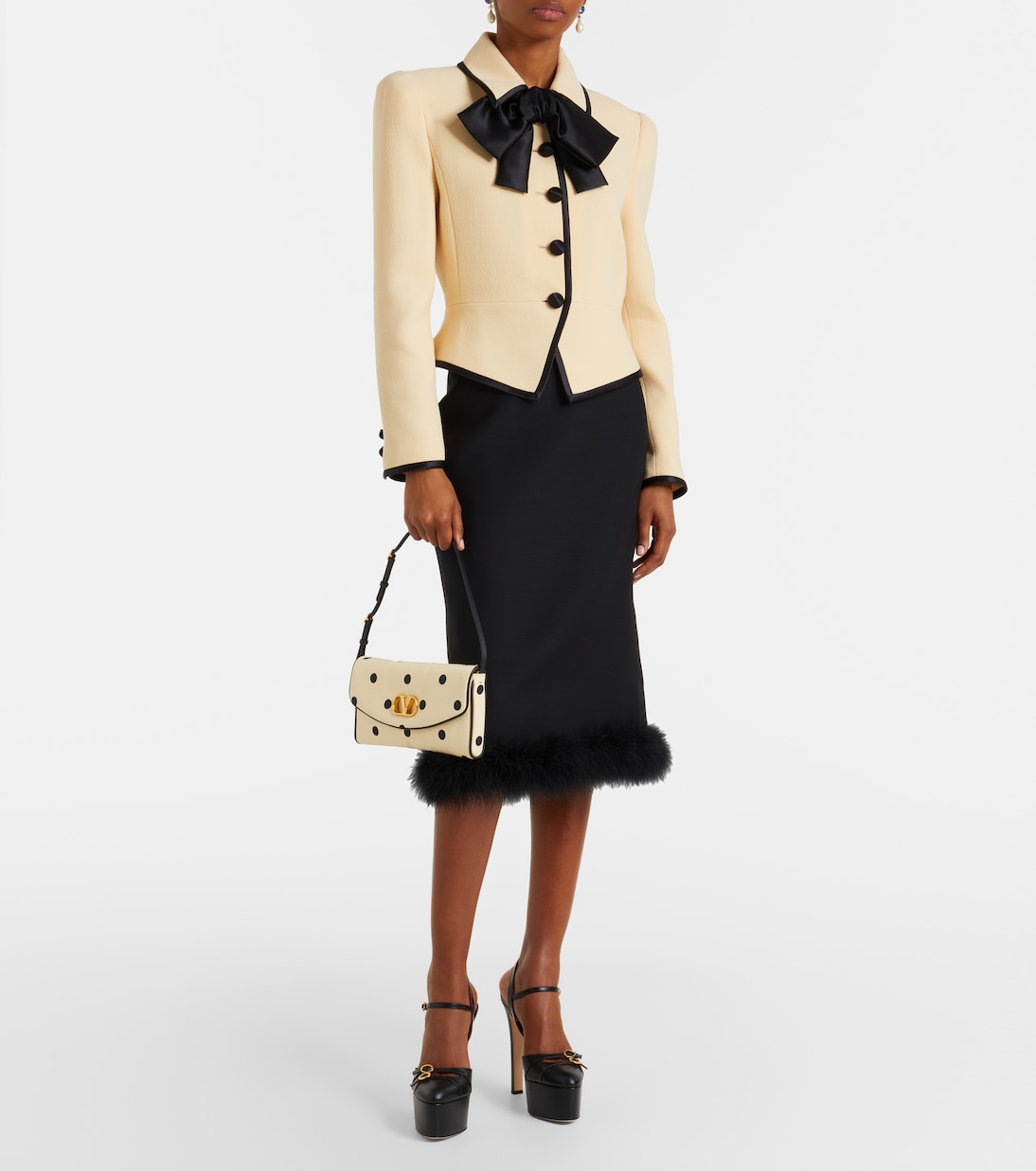 DeVain Small polka-dot satin shoulder bag | Valentino Garavani