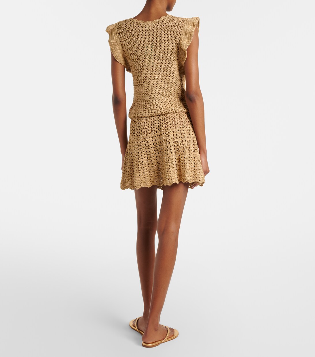 Abito corto Annalise in lamé crochet | Melissa Odabash