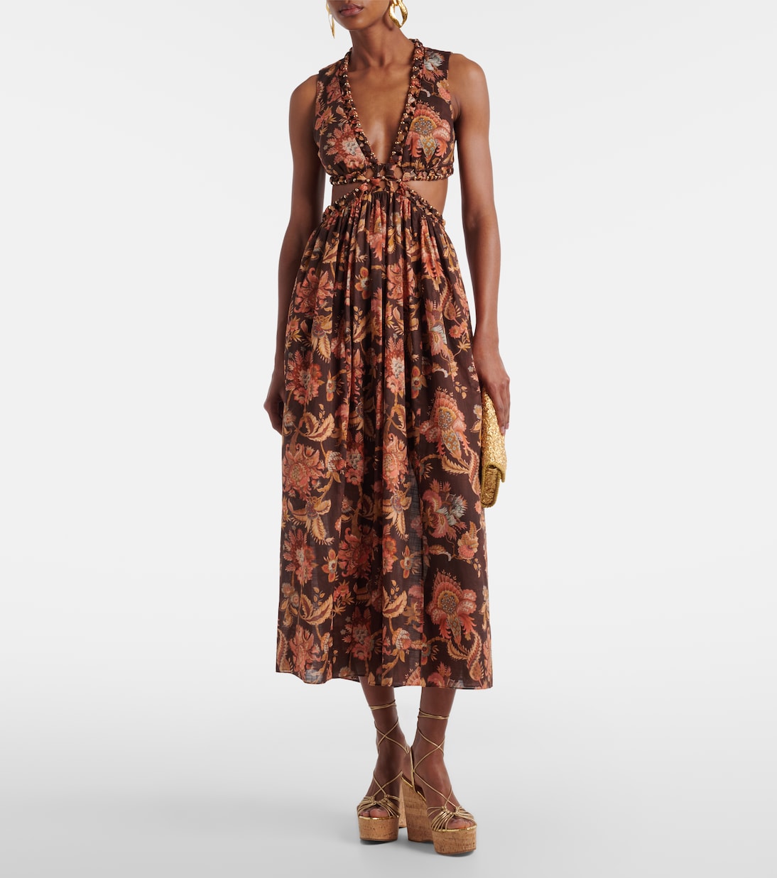 Ritmo metallic leather wedge sandals | Aquazzura