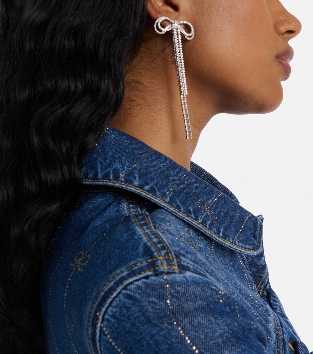 Bow crystal-embellished earrings | Self-Portrait