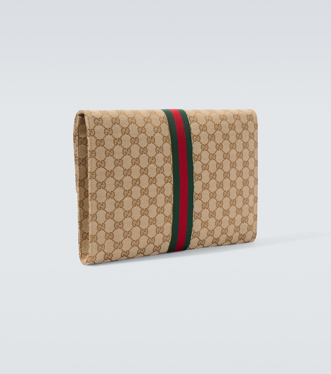 Pouch Medium de lona GG con Web | Gucci