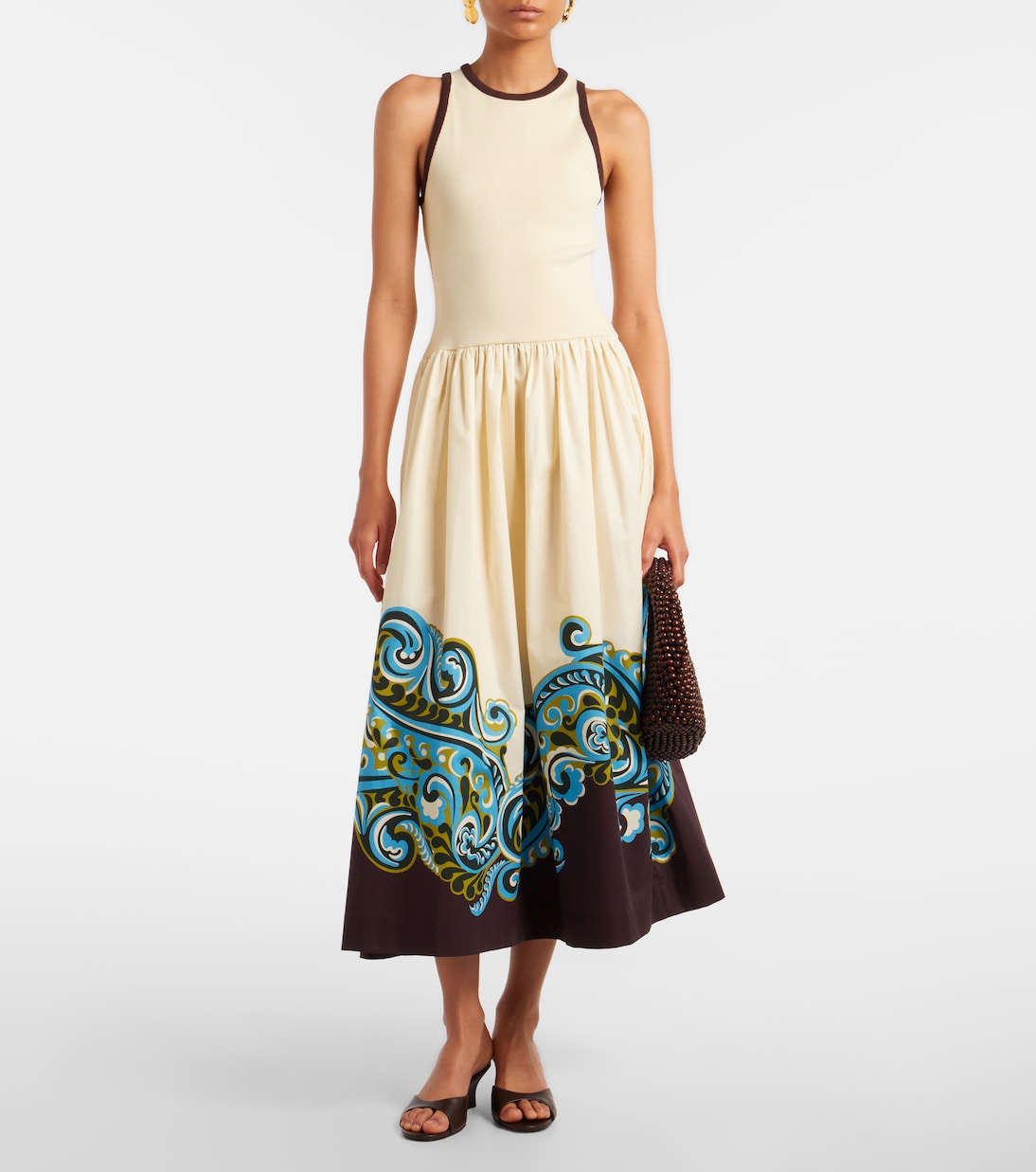Natalia printed cotton midi dress | Alémais