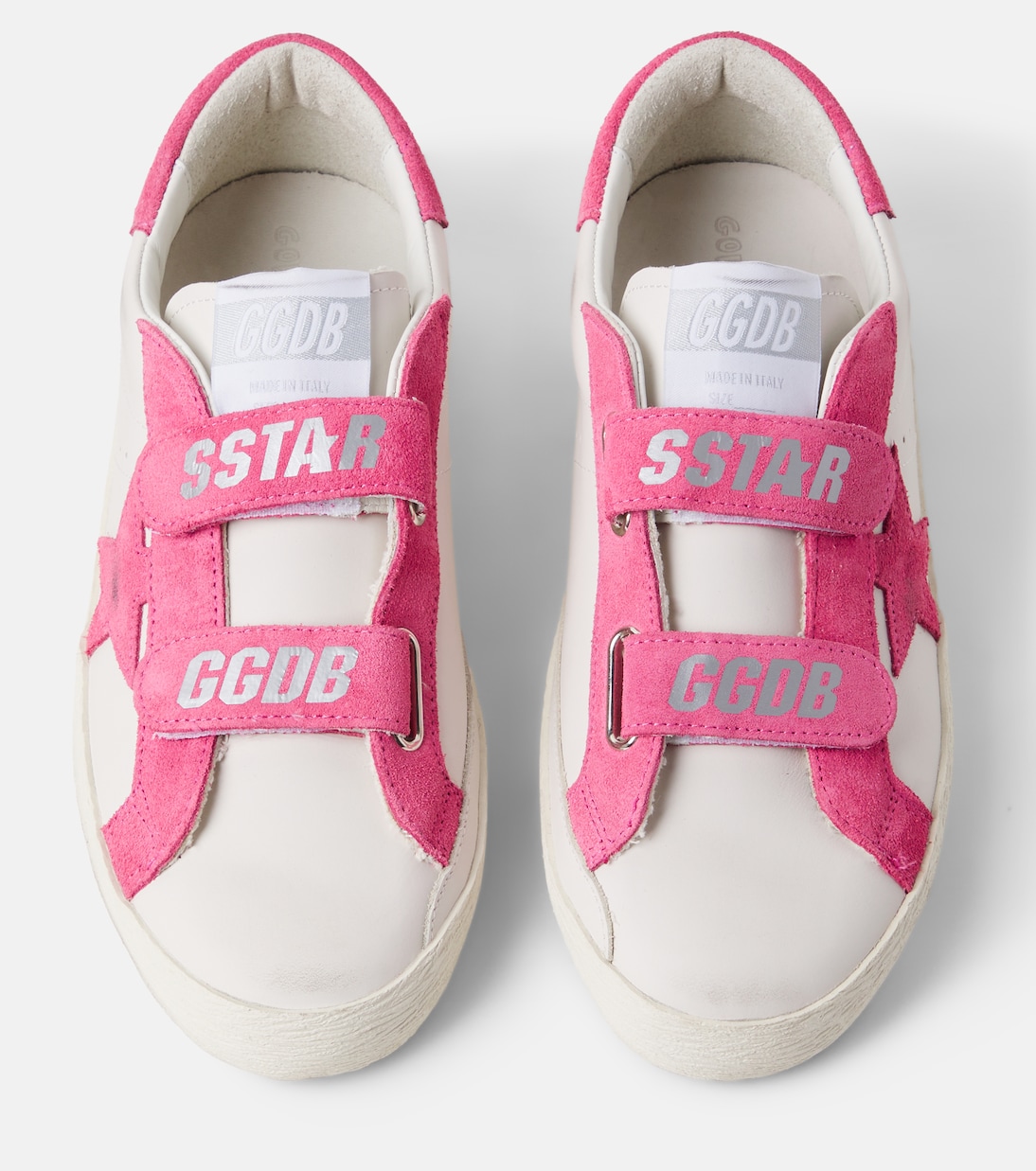 Old School suede-trimmed leather sneakers | Golden Goose Kids