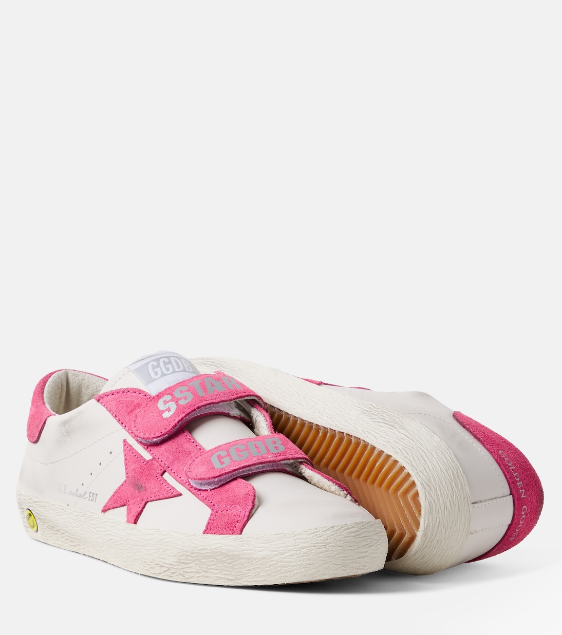 Old School suede-trimmed leather sneakers | Golden Goose Kids
