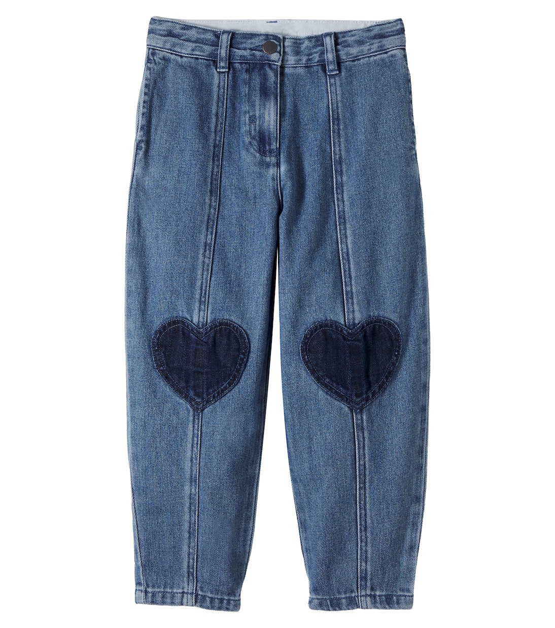 Patch-appliqué barrel-leg jeans | Stella McCartney Kids
