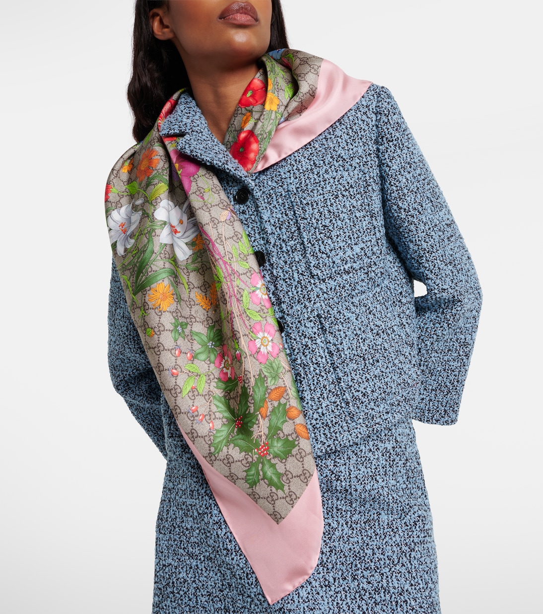 Bedrucktes Tuch GG Flora aus Seide | Gucci