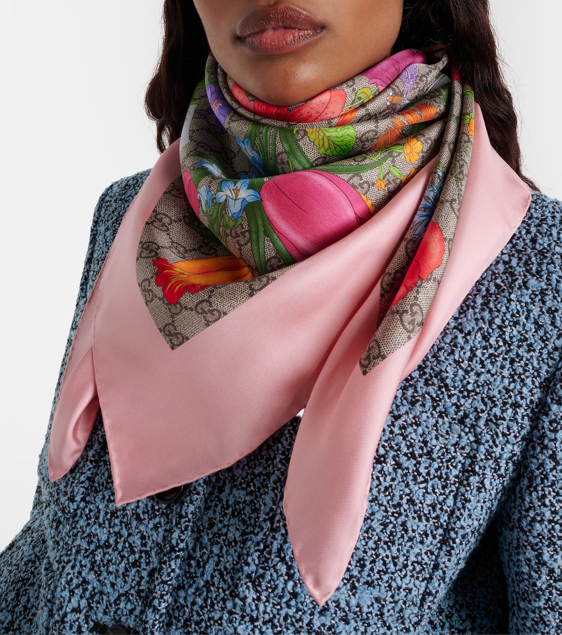 Bedrucktes Tuch GG Flora aus Seide | Gucci