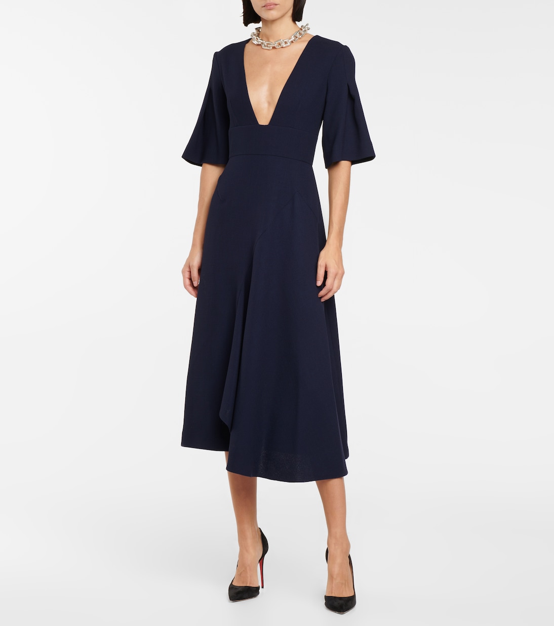 Robe midi Botez en crêpe de laine | Roland Mouret