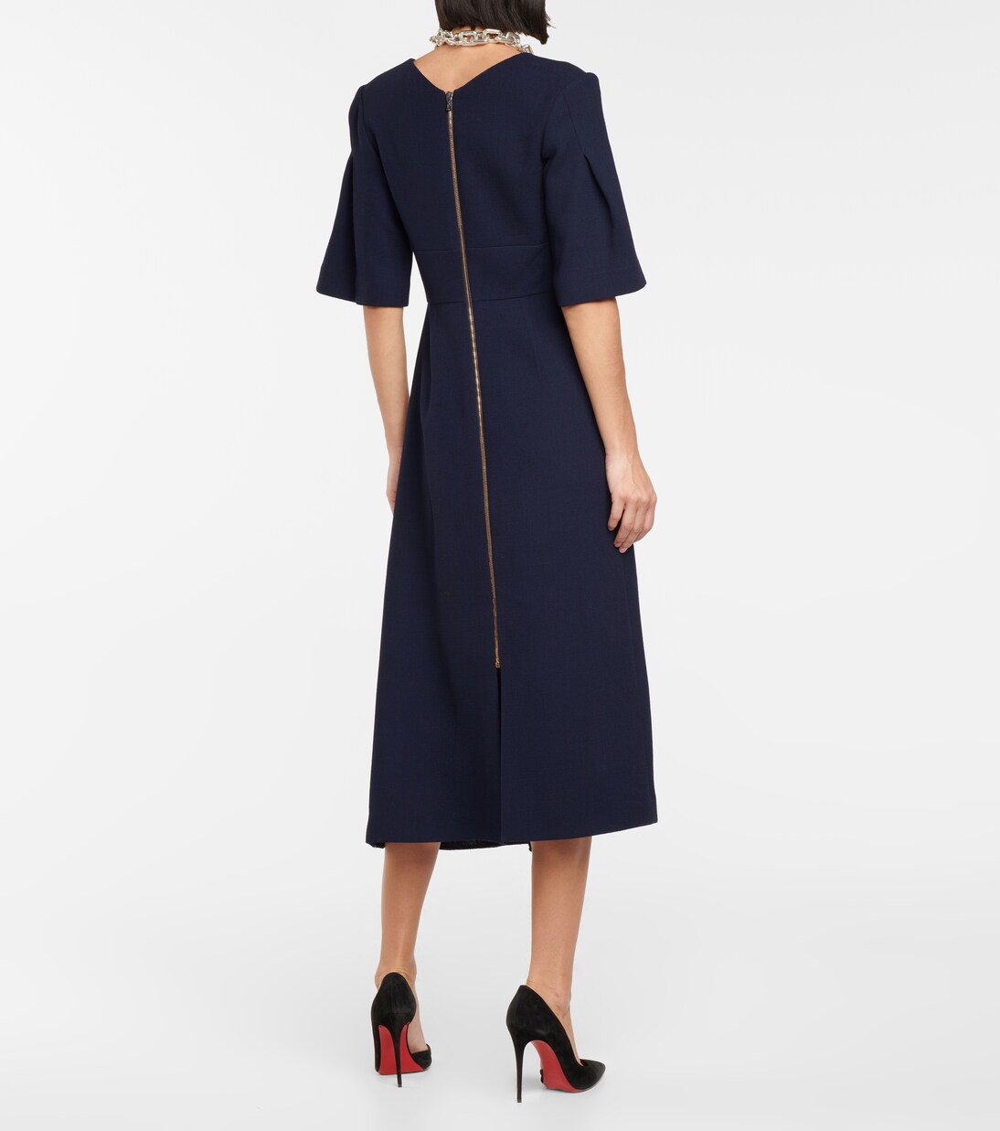 Robe midi Botez en crêpe de laine | Roland Mouret