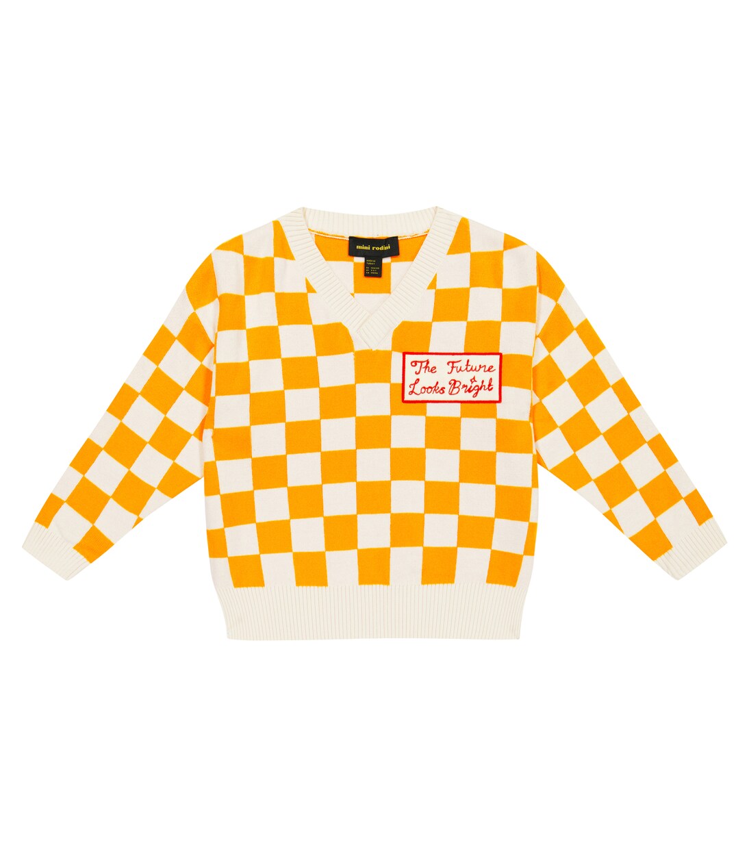 Checked cotton sweater | Mini Rodini