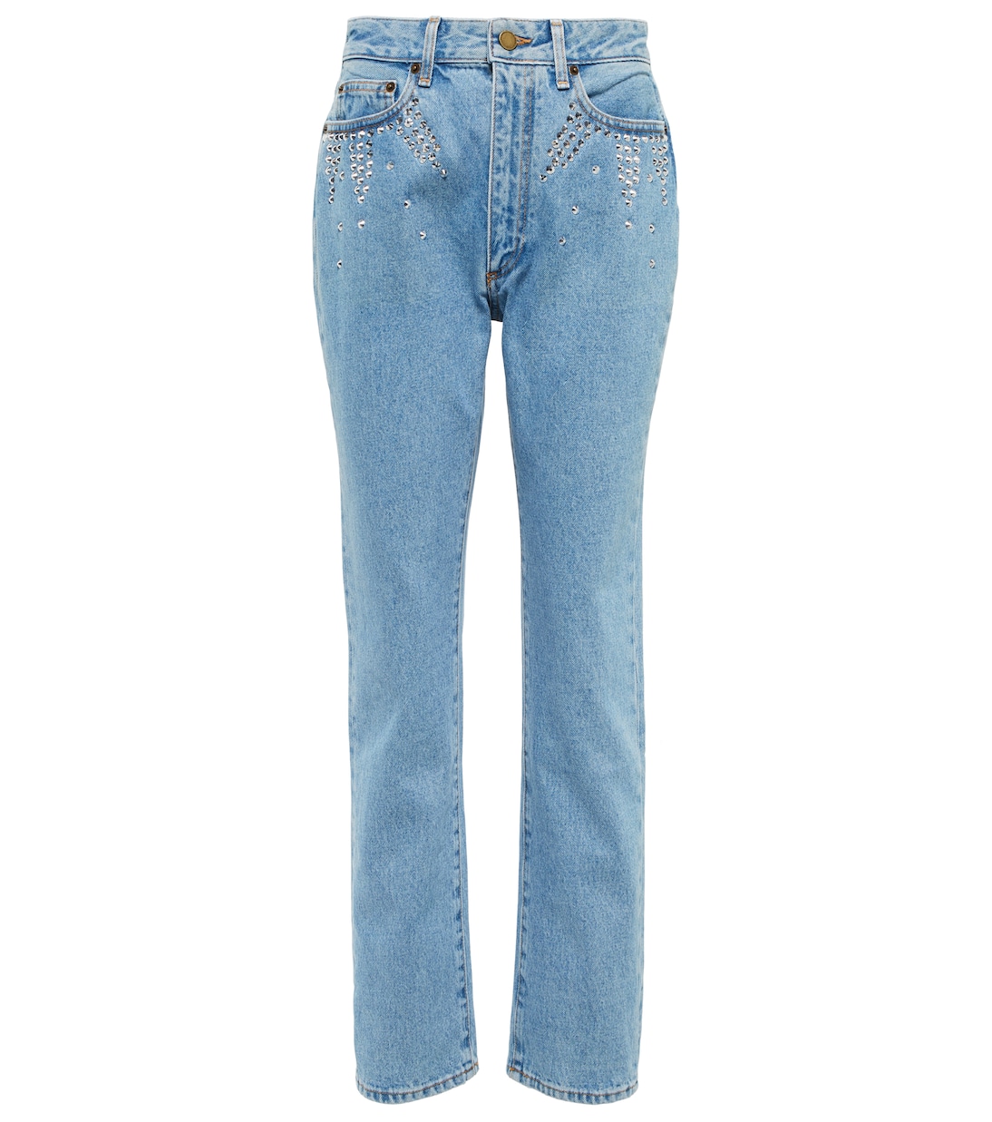 Verzierte High-Rise Straight Jeans | Alessandra Rich