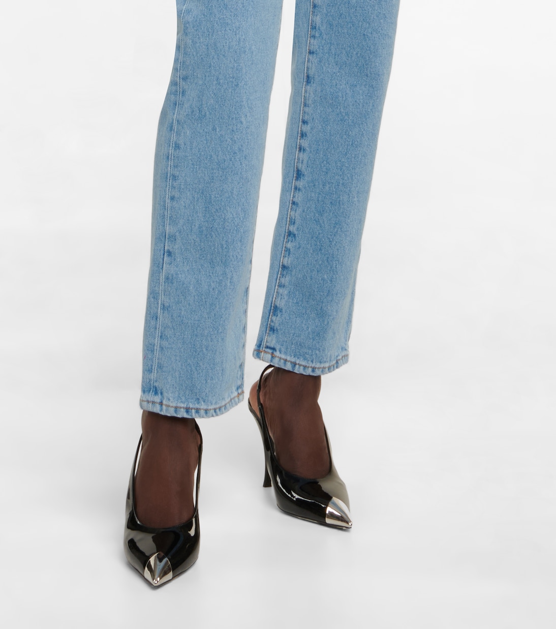 Verzierte High-Rise Straight Jeans | Alessandra Rich
