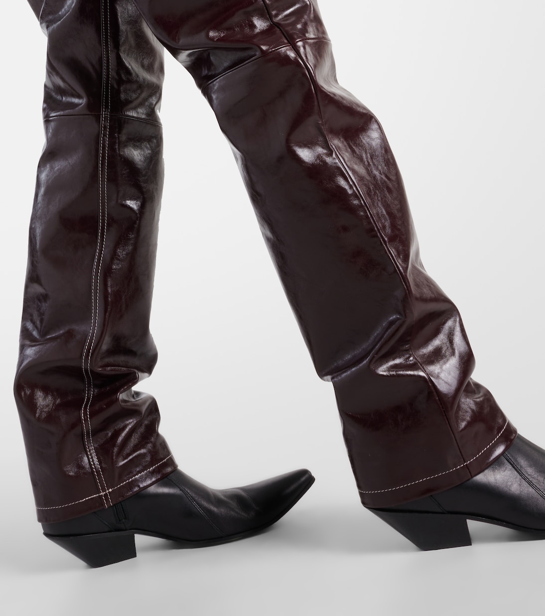 High-Rise-Hose aus Leder | Marine Serre