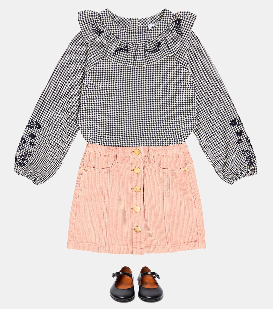 Embroidered checked blouse | Tartine et Chocolat