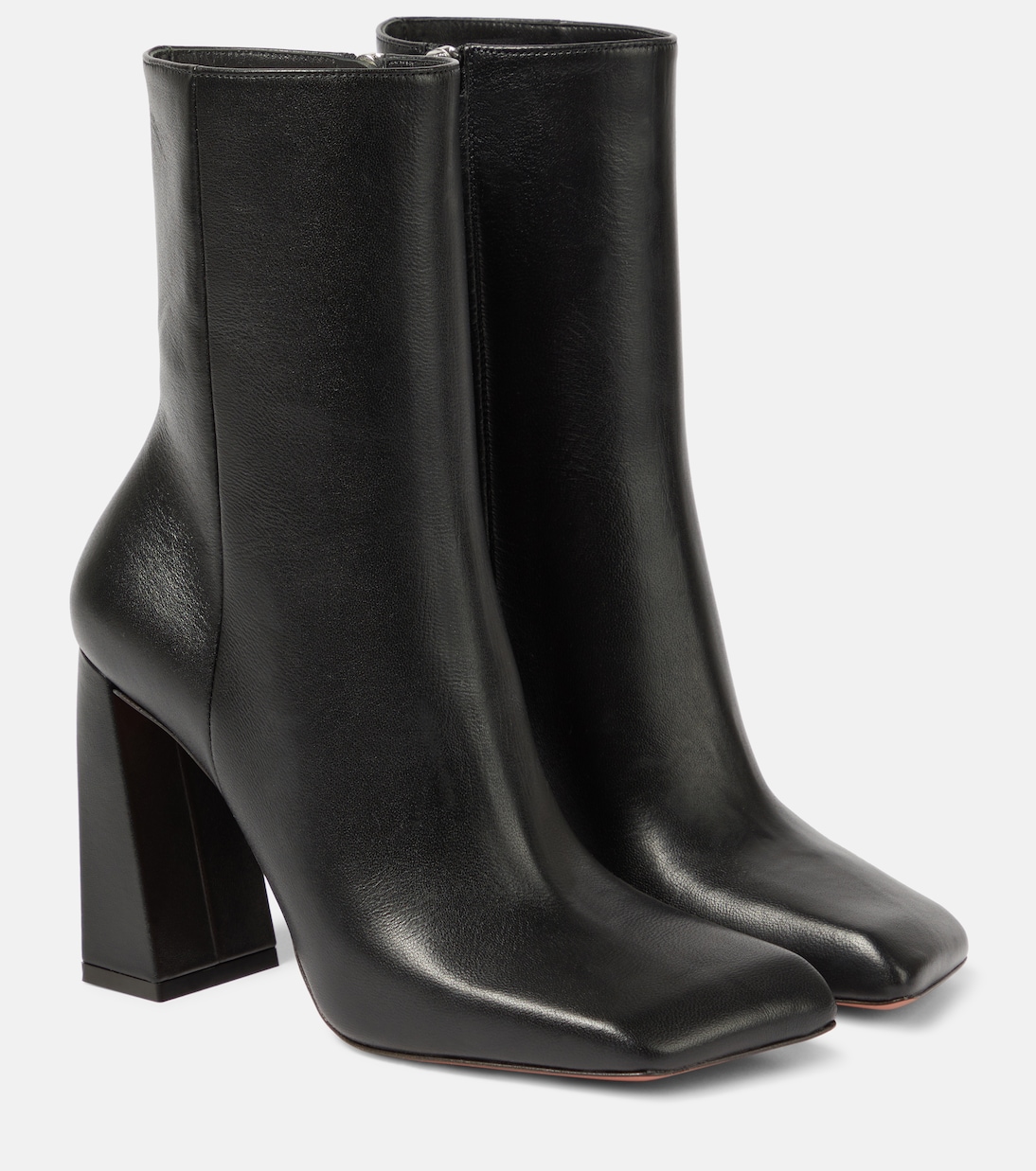 Ankle Boots Marine 95 aus Leder | Amina Muaddi
