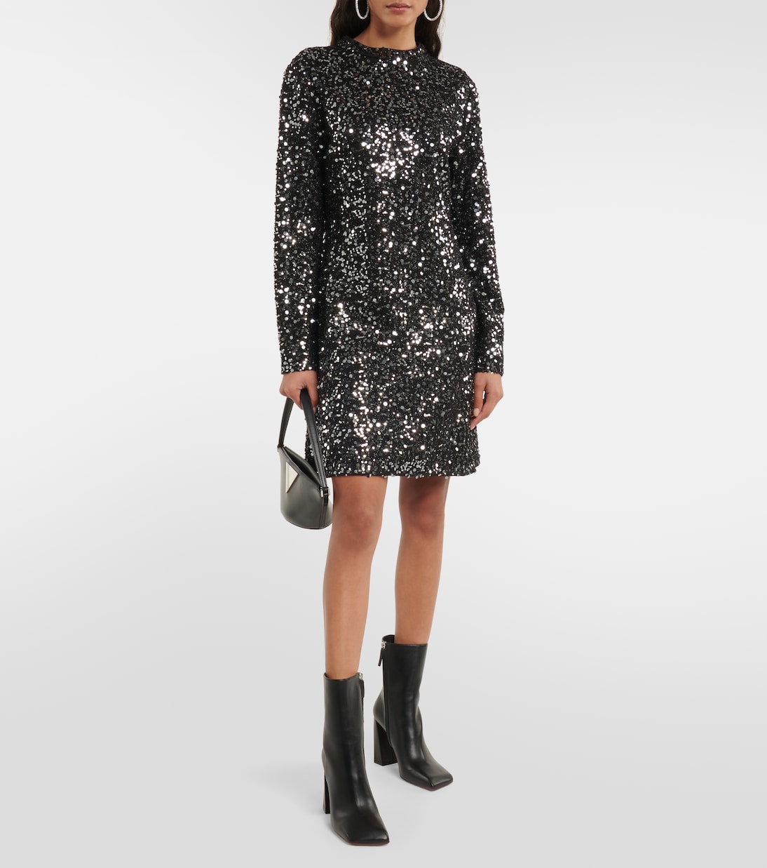 Ankle Boots Marine 95 aus Leder | Amina Muaddi