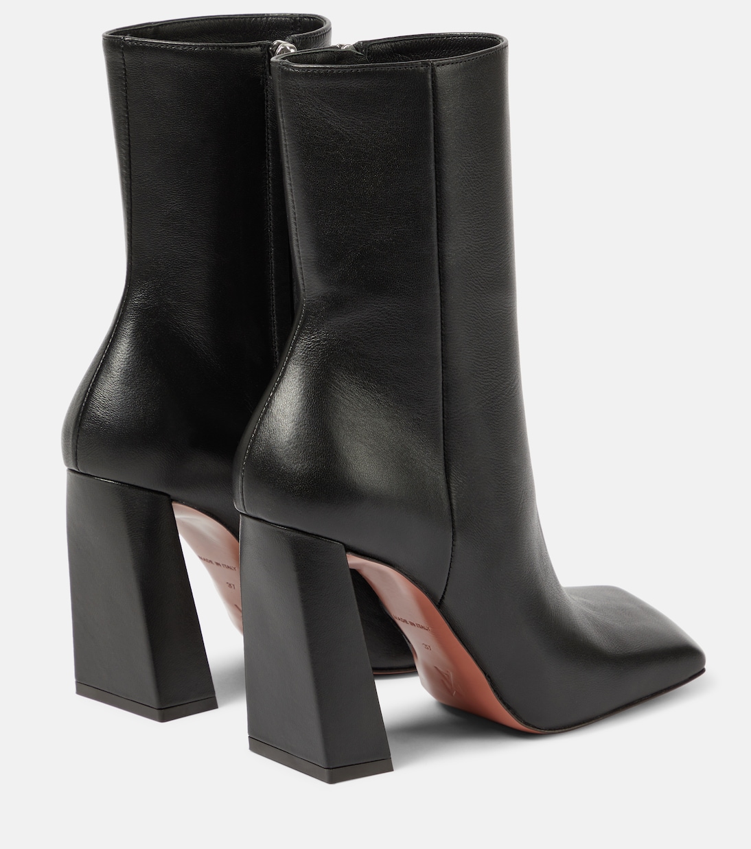 Ankle Boots Marine 95 aus Leder | Amina Muaddi