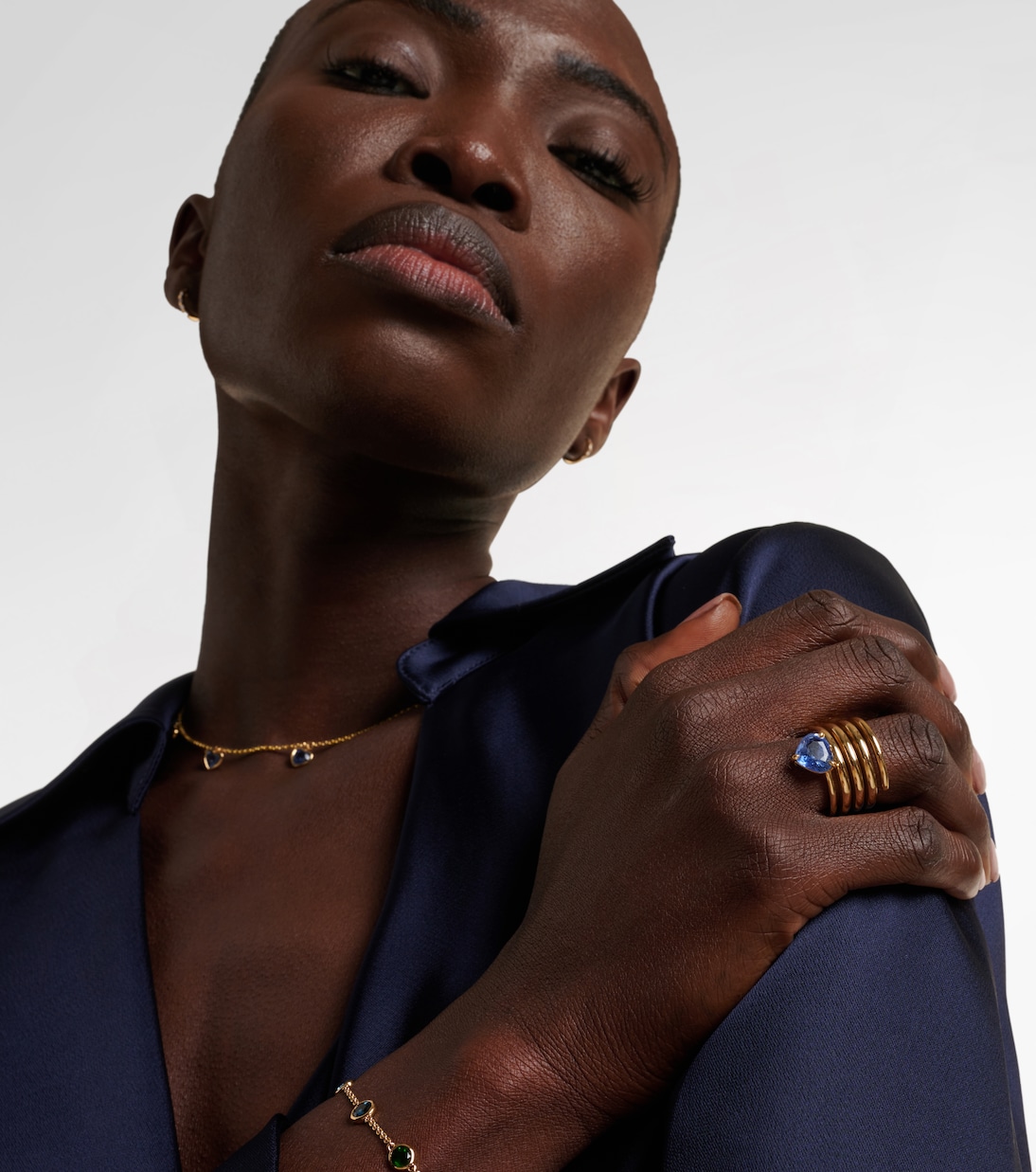 Bague Heart Spiral en or 18 ct et saphir | Shay Jewelry