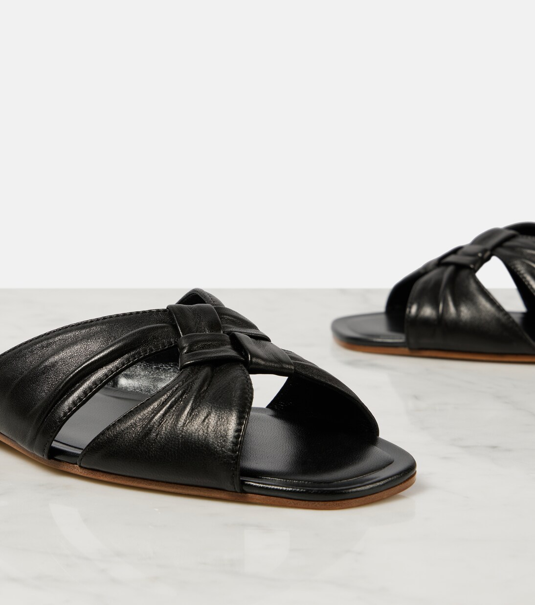 Soft Knot leather slides | The Row