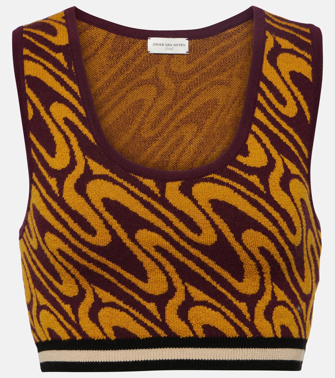 Top raccourci en jacquard | Dries Van Noten