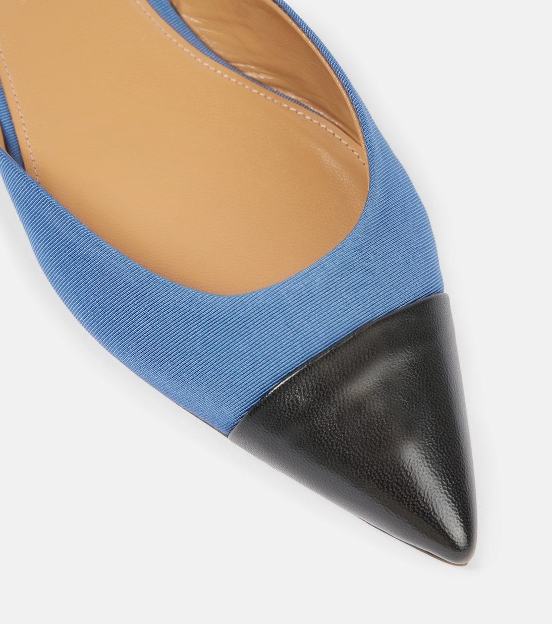 Milanese leather-trimmed slingback flats | Aquazzura