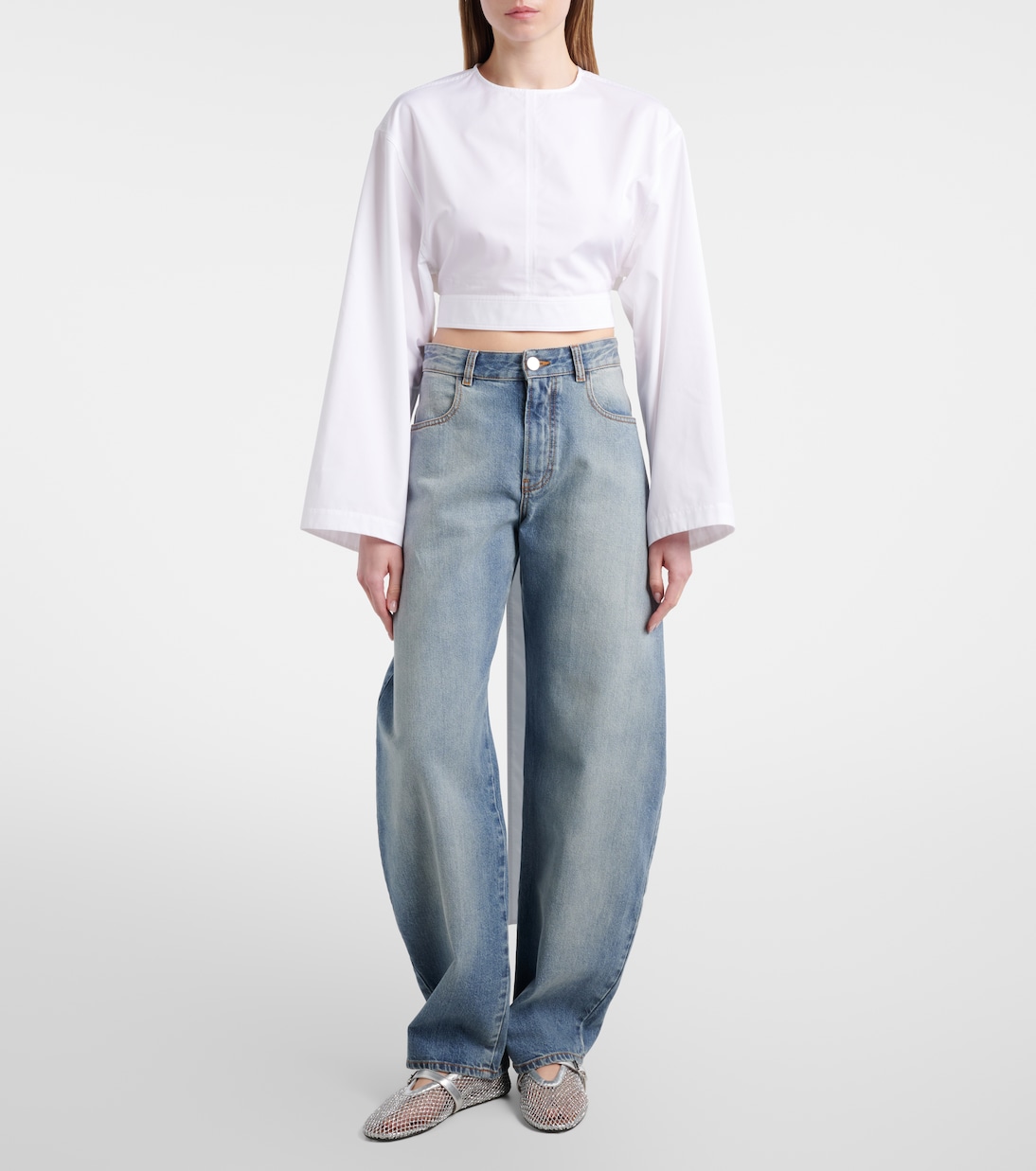 Mary-Jane-Ballerinas mit Metallic-Leder | Alaïa