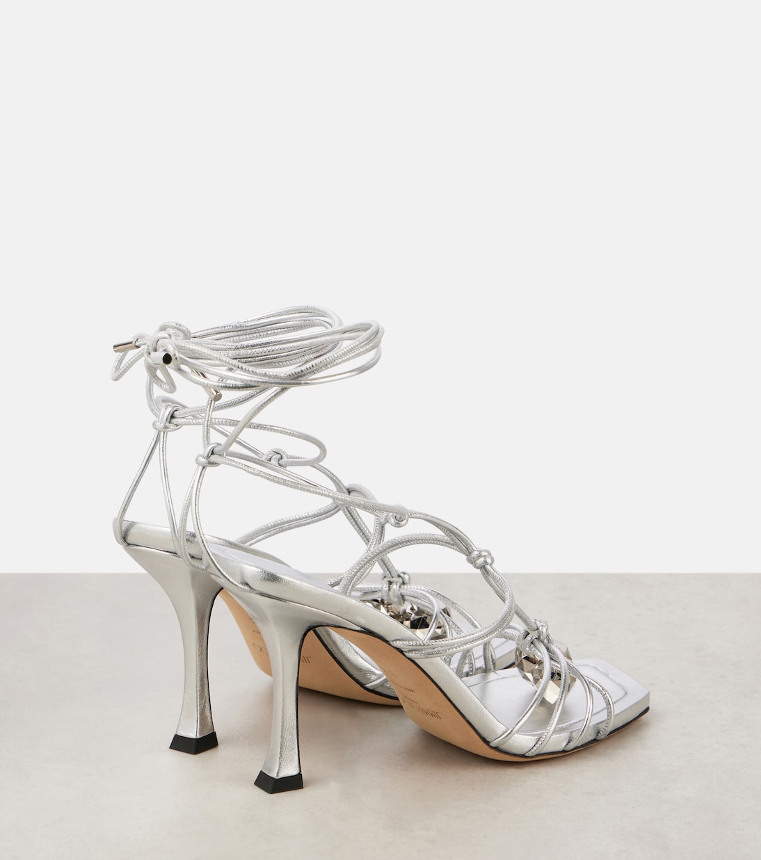 Verzierte Sandalen Jemma 90 aus Metallic-Leder | Jimmy Choo